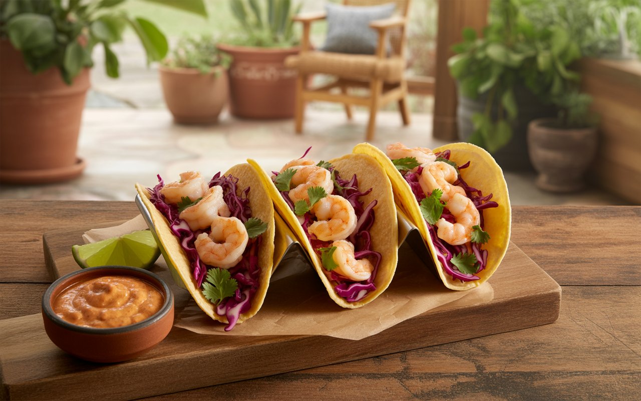 shrimp tacos with slaw