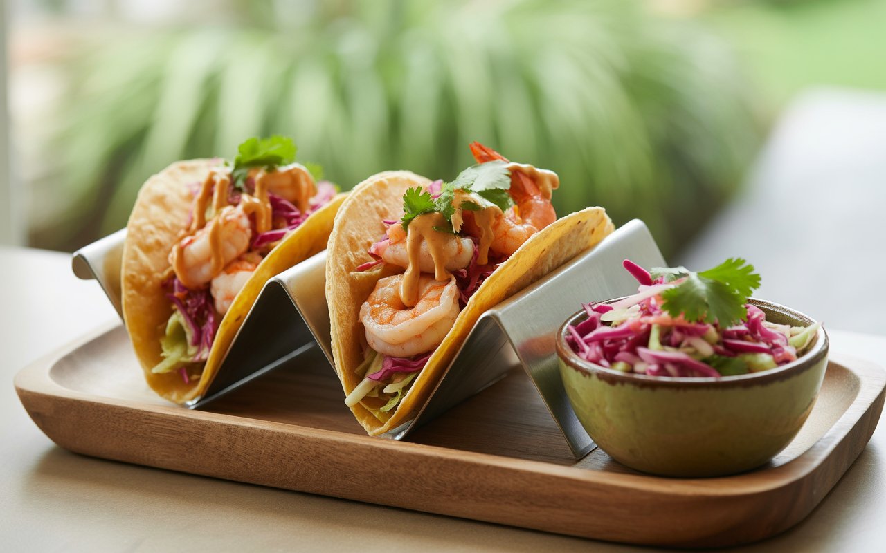 shrimp tacos with slaw